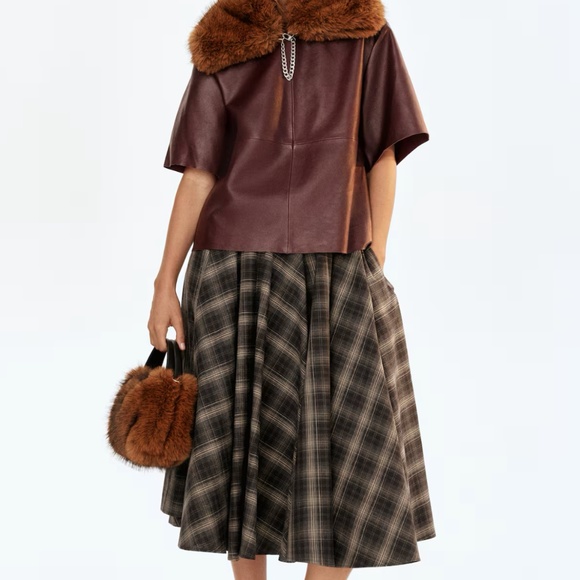 H&M Plaid Cotton Circle Skirt - Picture 1 of 7